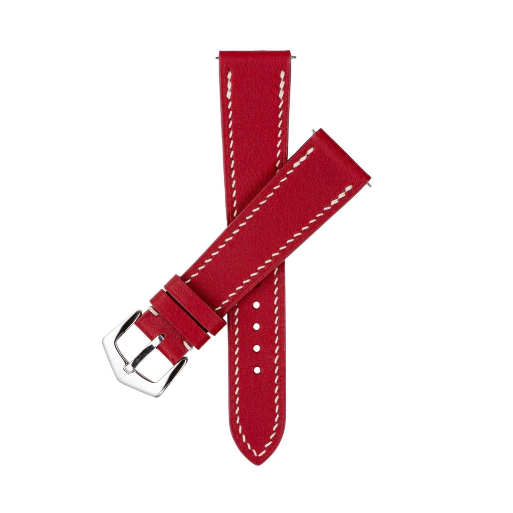 Red Swift Leather Watch Strap - Leather strap- Milano Straps