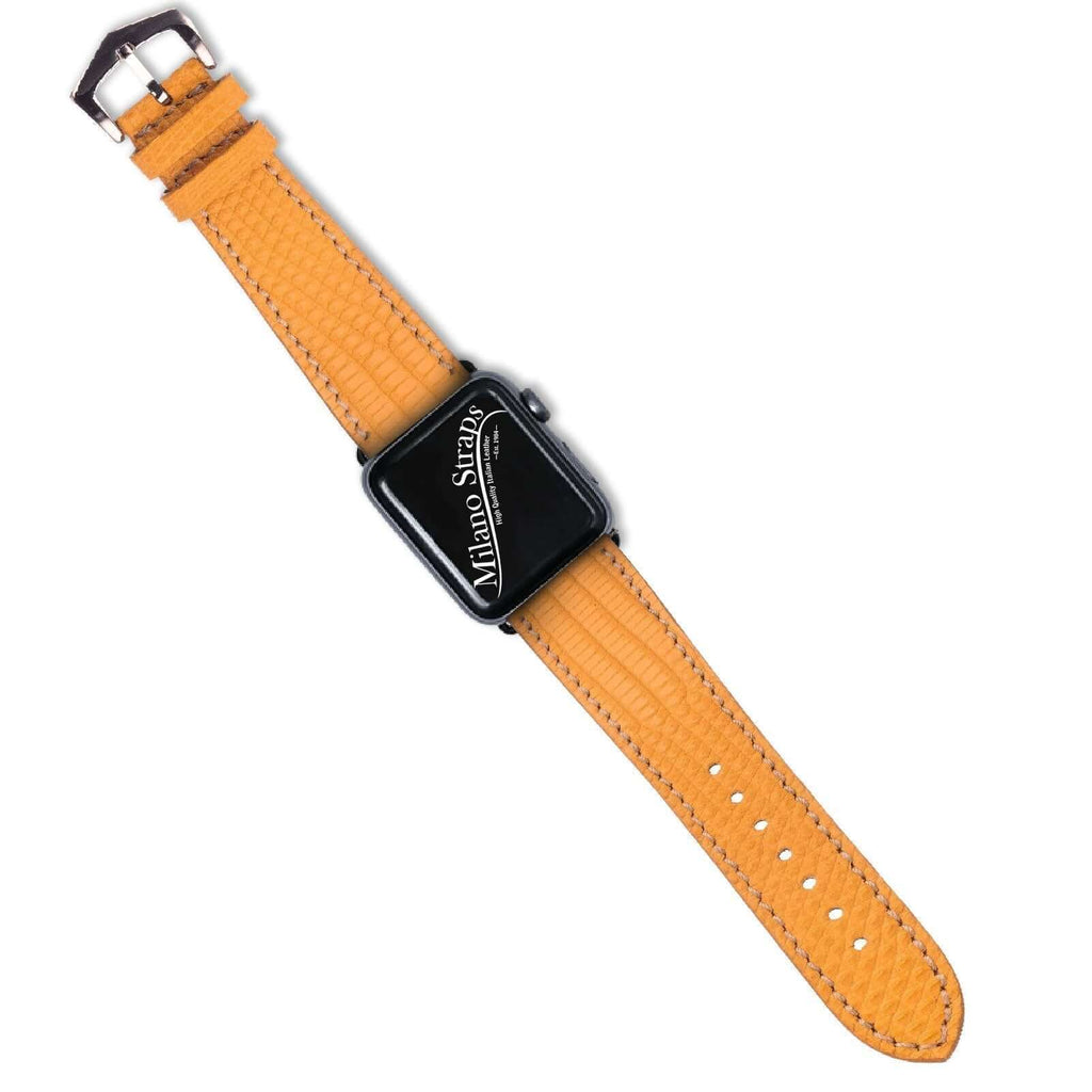 Yellow Lizard Apple Watch™ Leather Band - Apple Watch Lizard Bands- Milano Straps